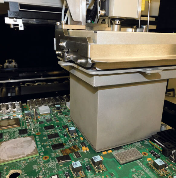 Close-up of the Summit LT150 advanced PCB rework system providing precision thermal control for complex electronic assemblies.